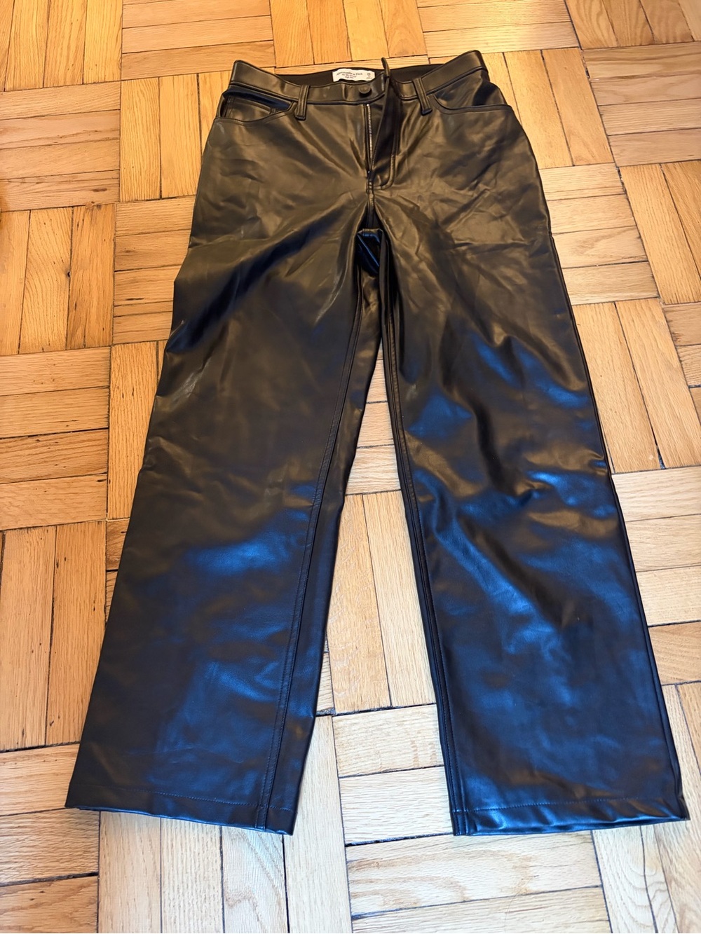 Abercrombie & Fitch Black Faux Leather High-Rise Pants